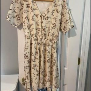Cream floral dress
